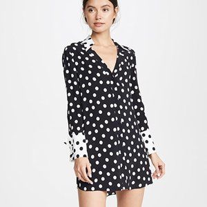 Alice + Olivia Halima Polka Dot Shirt Dress